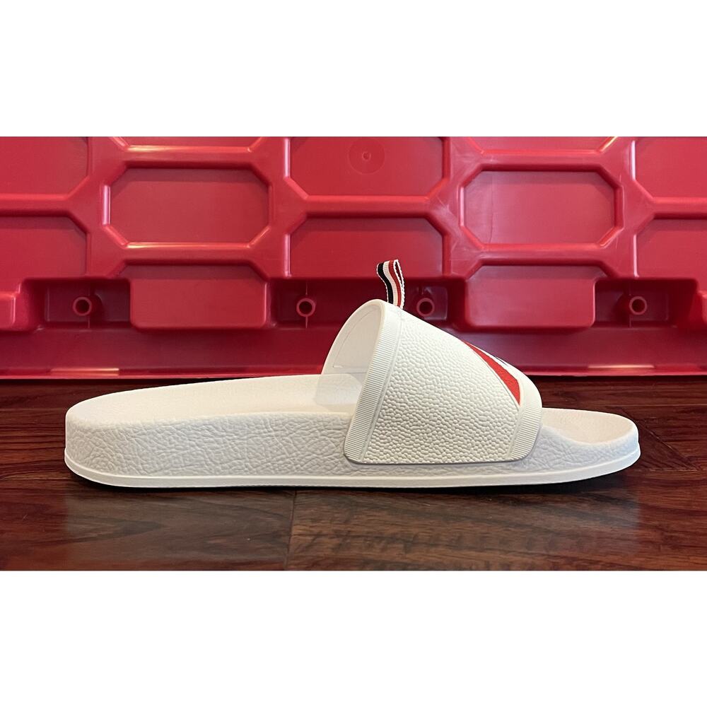 $475 NIB Thom Browne White Molded Pool Slides W/Diagonal Stripe Size 7 - Picture 2 of 10